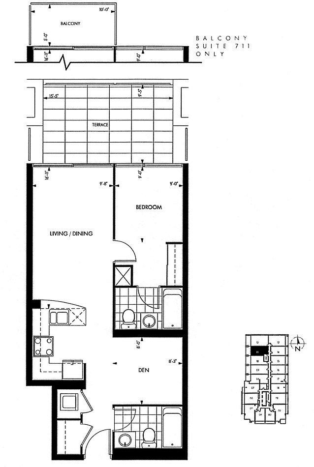 18 Yorkville Toronto Floor Plans Annex Condos West Exposure 1 Bedrm Den 636 Sq Ft Balcony Or Terrace St Mary Layout
