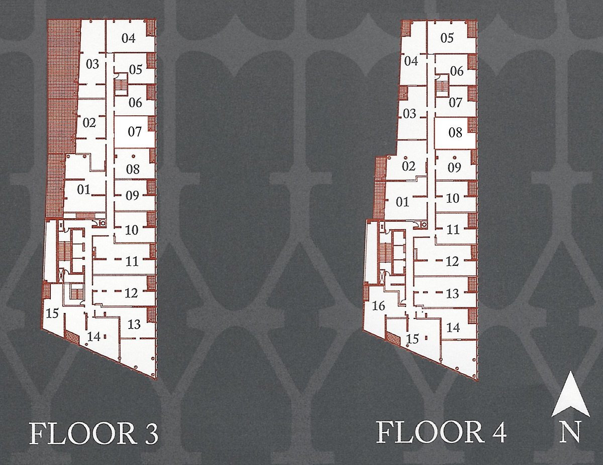 32 Davenport Rd Toronto Yorkville Condos Unit Floor Plans Levels 3 & 4 Site Map