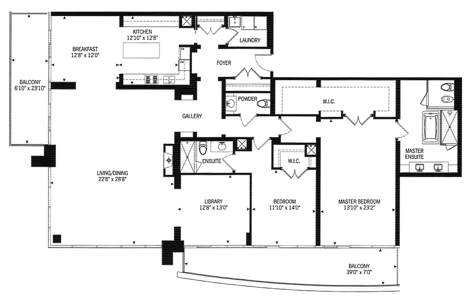 88 Davenport Rd Toronto Florian Condos Floor Plans 2 Bedrooms Library Southwest Exposure 2709 Sq Ft 2 Balconies