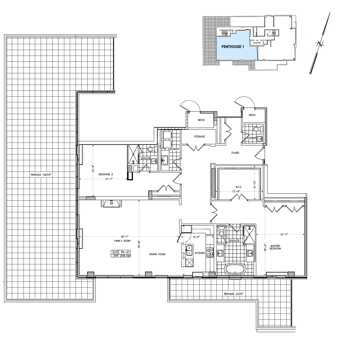 170 Avenue Rd Toronto Penthouse 1 Floor Plans 2 Bedrooms Den 2149 Sq Ft Plus Terraces Yorkville Annex Condos Pears On The Avenue