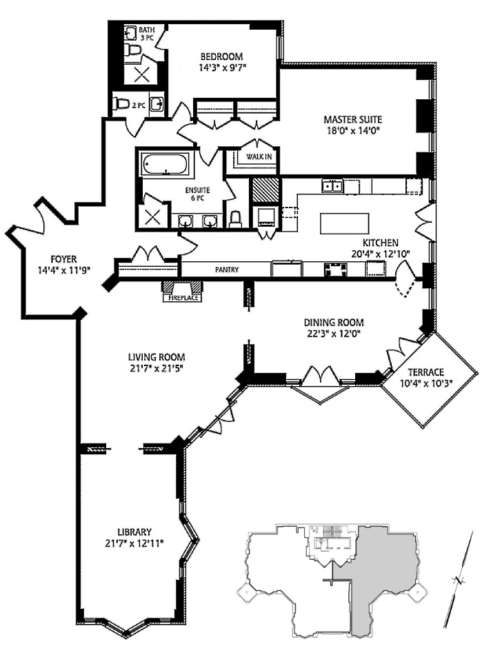22 St Thomas Street Toronto Floor Plans Windsor Arms Residences Yorkville Condos 2 Bedrooms Library 2840 Sq Ft Plus Terrace