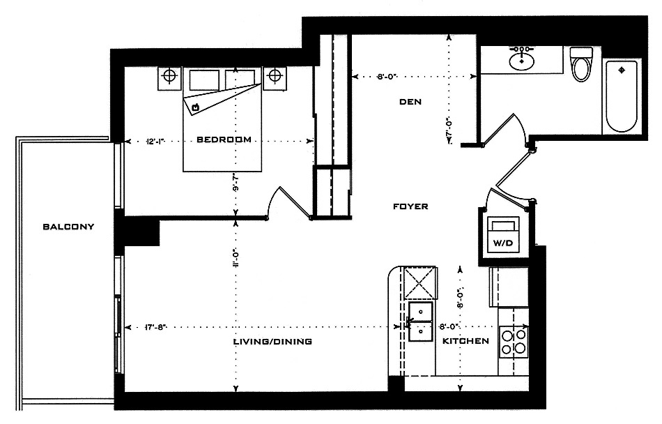 1 Bedford Rd Yorkville Annex Toronto Condos Floor Plans 1 Bedroom Den 677 Sq Ft Plus Balcony Finch Layout