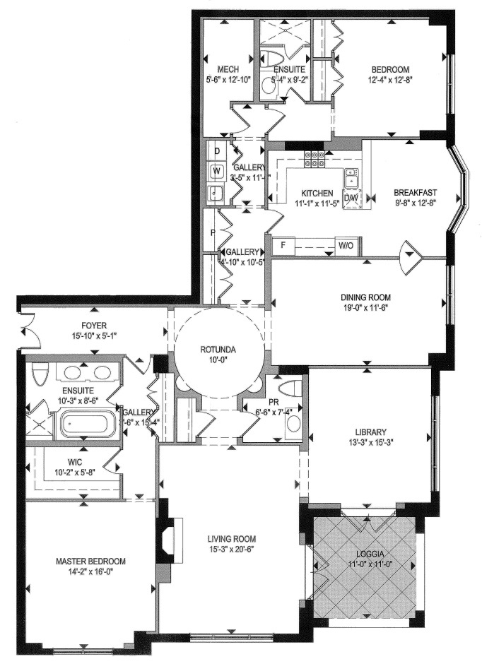 1 St. Thomas Street Toronto Condos Yorkville Floor Plans 2 Bedrooms Library 2497 Square Feet 