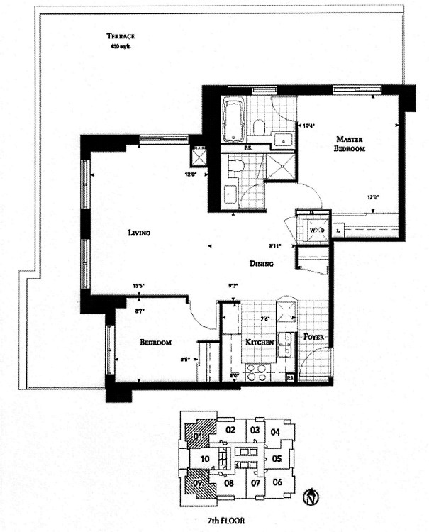 35 Balmuto St Toronto Yorkville Condos Uptown Residences 2 Bedrooms 853 Sq Ft Plus Terrace Bacall Layout