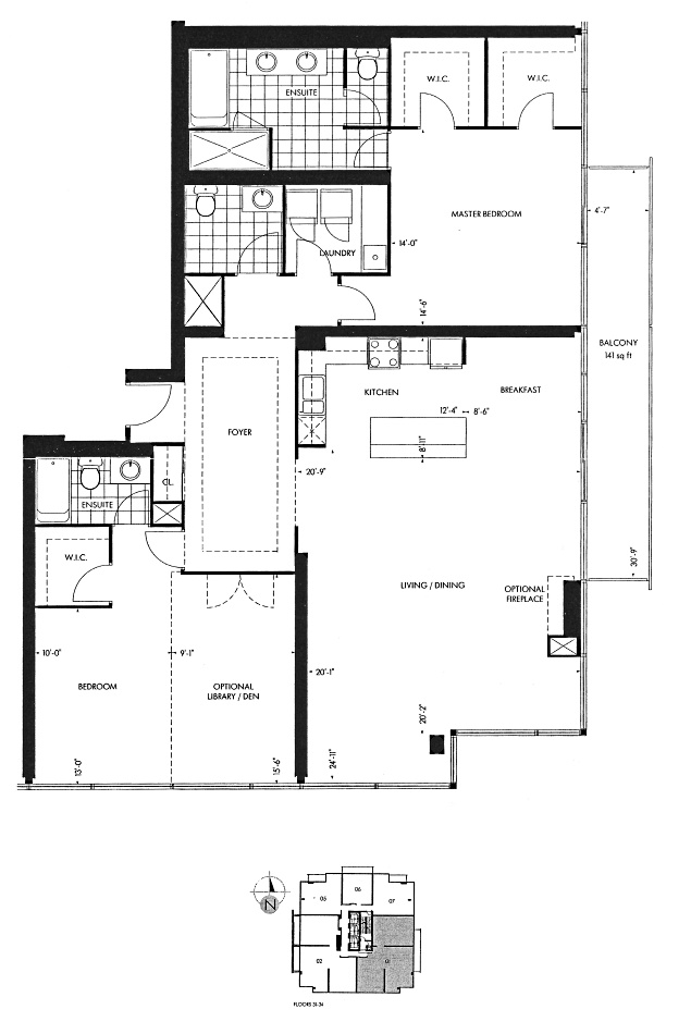 18 Yorkville Ave Toronto Penthouse Floor Plans 3 Bedrooms 1969 Sq Ft Plus Balcony University Layout Annex Condos