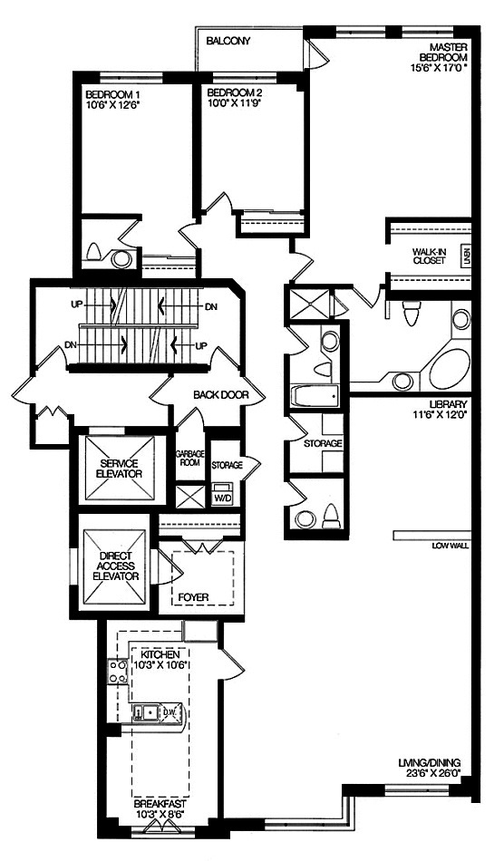 38 Avenue Rd Toronto Floor Plans Prince Arthur Condos Yorkville 3 Bedrooms Library 2330 Sq Ft Plus Balcony Suite V Layout