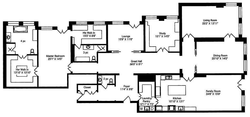 Hazelton Hotel & Private Residences Condos Floor Plans 118 Yorkville Ave Toronto 4240 Square Feet Plus 3 Balconies Suite 602