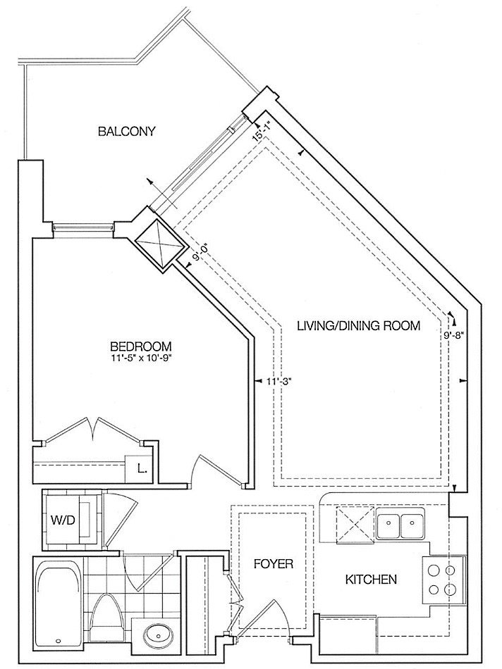 Kilgour Floor Plans Toronto Condos 20 Burkebrook 1 Bedroom 585 Square Feet Plus Balcony Hedingham Layout