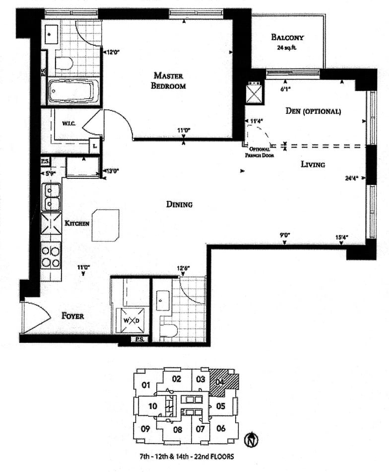 35 Balmuto St Toronto Floor Plans Yorkville Condos Uptown Residences 1 Bedroom & Den 2 Baths 828 Sq Ft Grable Layout