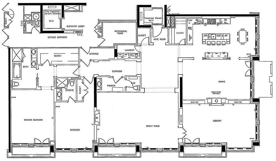 118 Yorkville Ave Toronto Floor Plans Hazelton Residences Condos 2 Bedrooms Library 4200 Sq Ft Plus 4 Balconies Suite 801