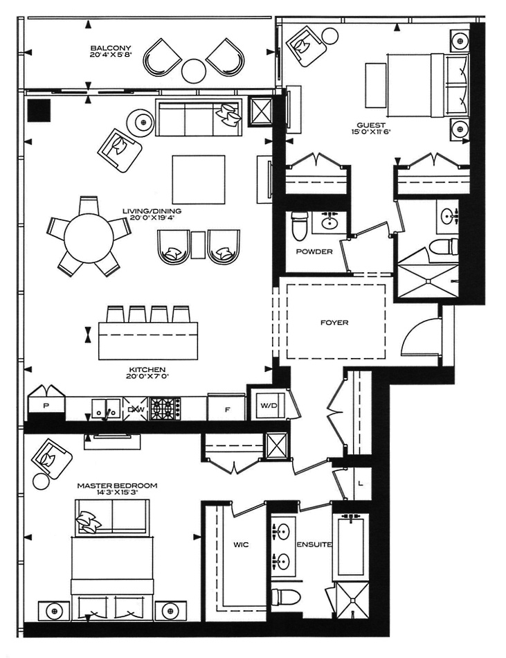 Four Seasons Condos 55 Scollard St Yorkville Annex Toronto Floor Plans 2 Bedrooms 1578 Square Feet 