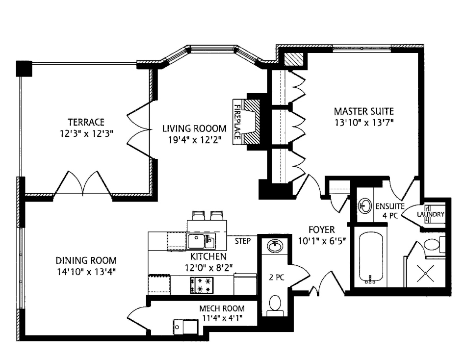 One St Thomas Residences Toronto Condos 1 Bedroom 1246 Square Feet Plus Terrace 1 St. Thomas Street Yorkville
