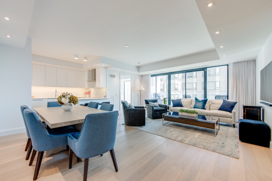 Living Room Dining Room 200 Cumberland St Toronto Suite 2703 Yorkville Luxury Condos