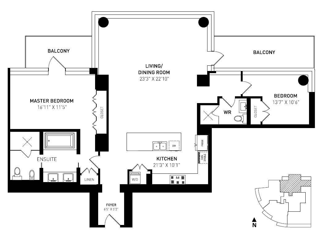 77 Charles St West Toronto Floor Plans Yorkville Condos 2 Bedrooms 1569 Sq ft Plus 2 Balconies