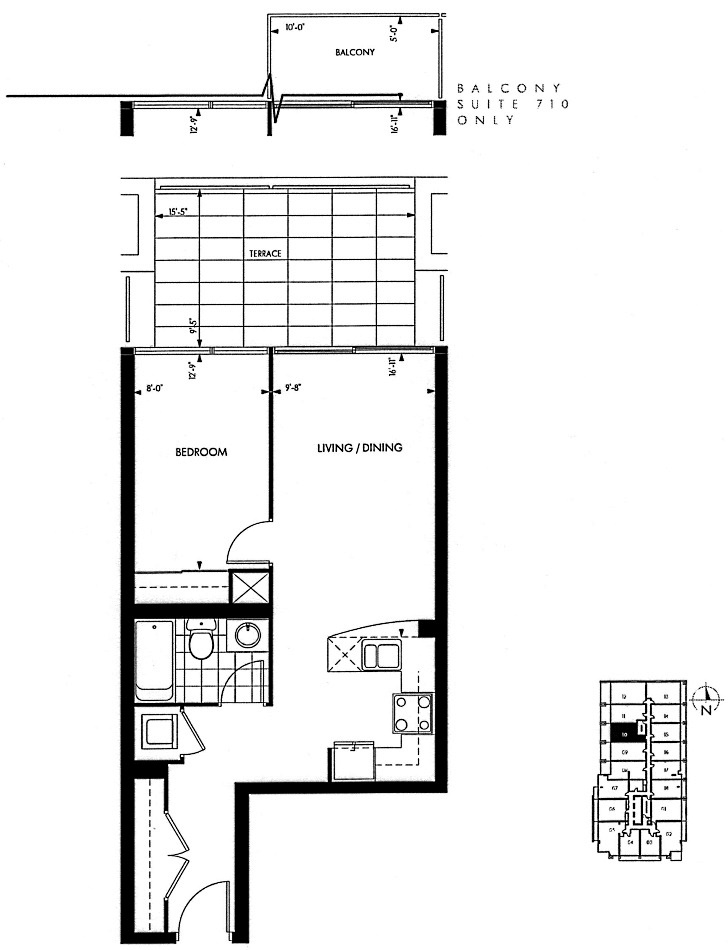 18 Yorkville Ave Toronto Floor Plans Annex Condos 1 Bedroom West Exposure 559 Square Feet Plus Terrace Balmuto Layout