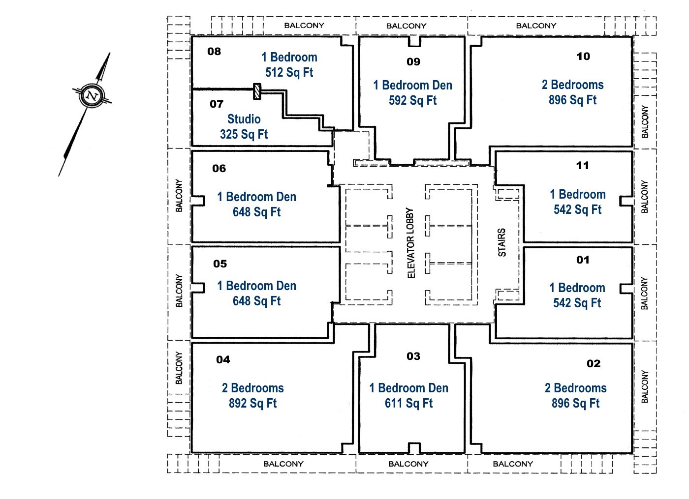 1080 Bay St Toronto U Condos Yorkville Unit Floor Plans Levels 4 To 42