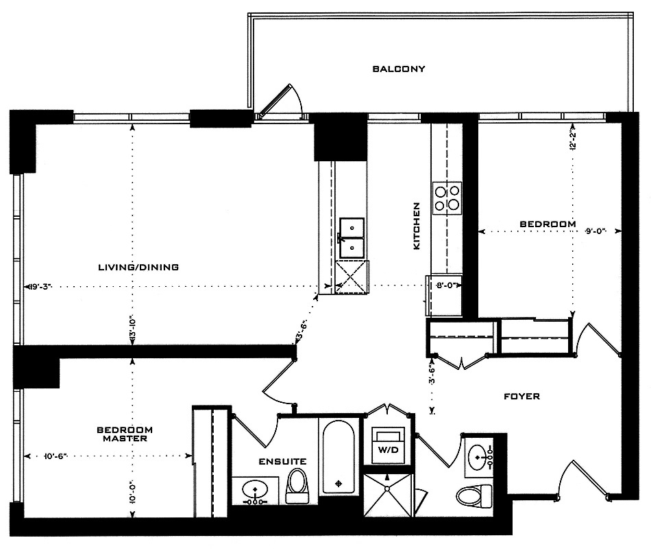 1 Bedford Road Yorkville Annex Toronto Condos Floor Plans 2 Bedrooms 984 Square Feet Plus Balcony Keats Layout