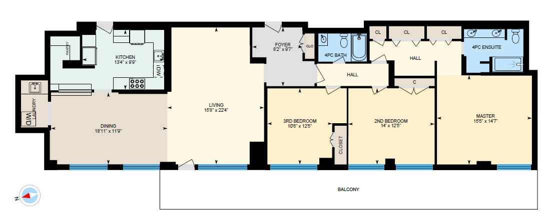 21 Dale Ave Suite 732 Toronto Condos Rosedale Co-ops Three Bedroom Floor Plans