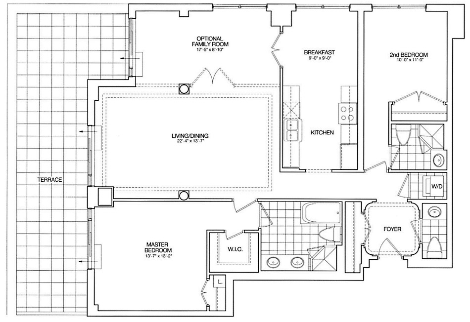 Kilgour Estate Floor Plans Toronto Condos 21 Burkebrook 2 Bedrooms Family Rm 1468 Sq Ft & Balcony Dover Layout