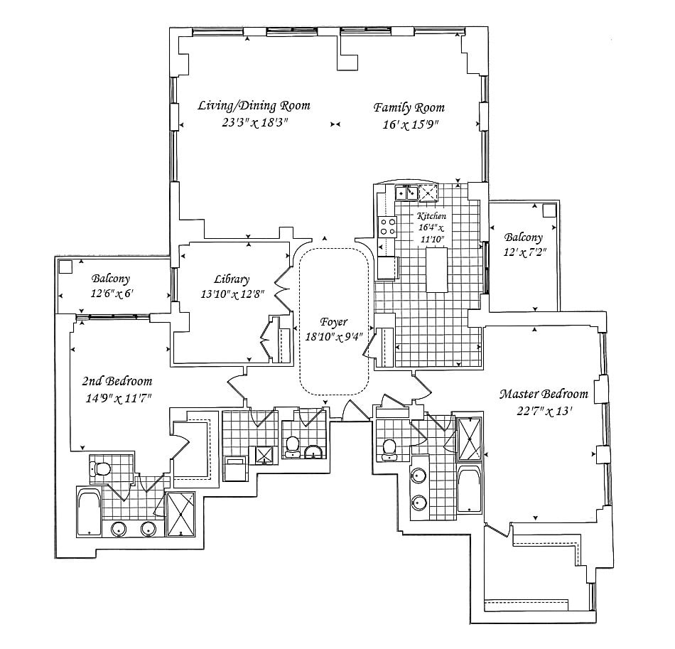 68 Yorkville Ave Toronto Penthouse Floor Plans Regency Condos 2 Bedrooms Family Room Library 2879 Sq Ft Plus Balconies