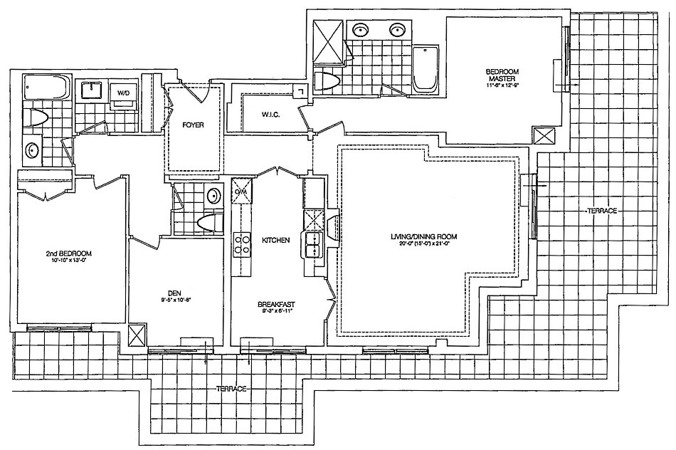 Kilgour Estate Penthouse Floor Plans Toronto Condos 20 Burkebrook 2 Bedrooms Den 1603 Sq Ft Plus Terraces Picton Layout