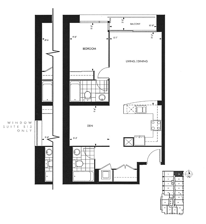 18 Yorkville Ave Toronto Floor Plans Annex Condos 1 Bedroom Den 852 Sq Ft Plus Balcony Elgin Layout