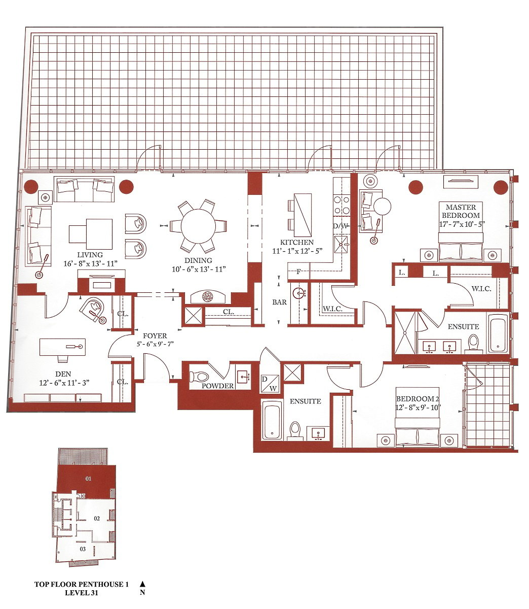 32 Davenport Rd Toronto Penthouse Floor Plans 1704 Square Feet Plus 855 Sq Ft Terrace 2 Bedrooms Den Top Floor Suite Yorkville Condos