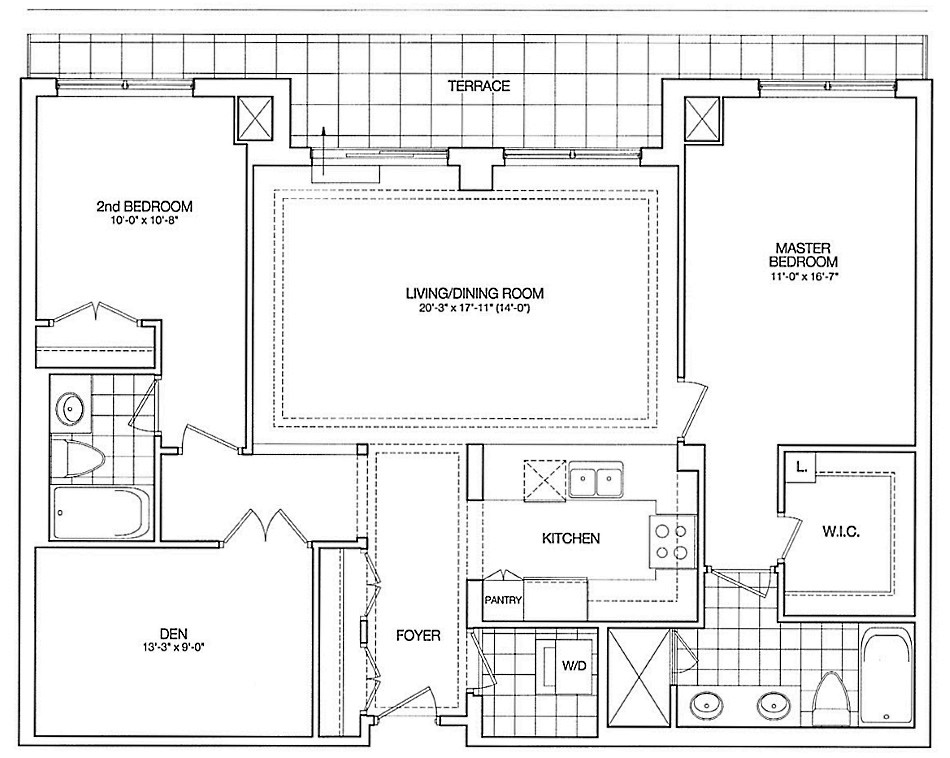 Kilgour Estate Floor Plans Toronto Condos 20 Burkebrook 2 Bedrooms Den 1295 Sq Ft & Terrace Fairmont Layout