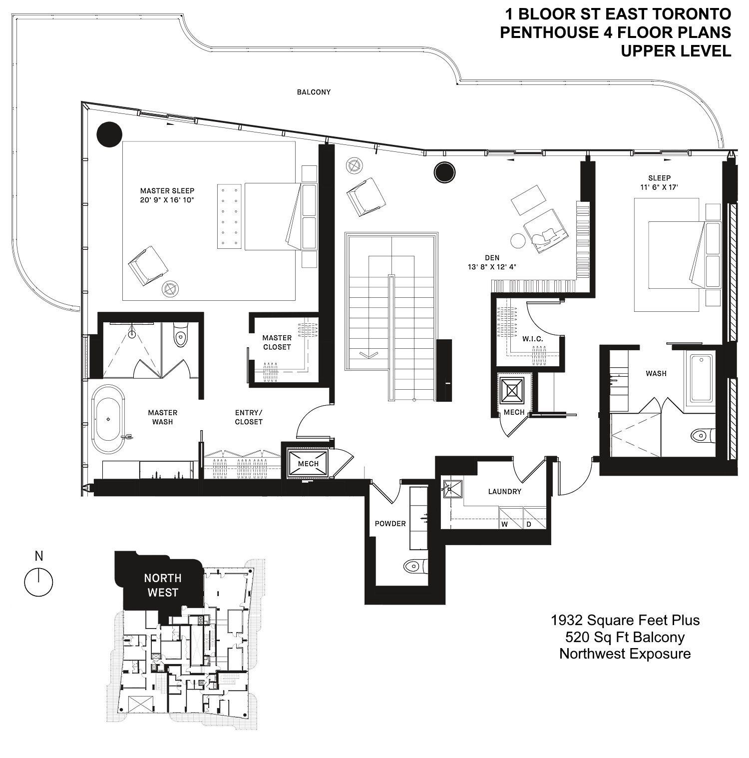 1 Bloor St East Toronto Penthouse 4 Condo Floor Plans 2 Bedrooms Upper Level 1932 Sq Ft Plus Balcony Duplex Apartment Victoria Boscariol Chestnut Park Real Estate 1 Bloor St East Toronto Penthouse 4 Condo Floor Plans 2 Bedrooms Upper Level 1932 Sq Ft Plus Balcony Duplex Apartment