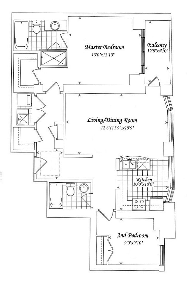 68 Yorkville Ave Toronto Floor Plans Regency Condos 2 Bedrooms Den 1207 Sq Ft Plus Balcony