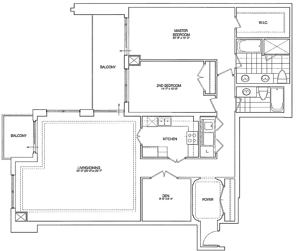 Kilgour Estates Floor Plans Toronto Condos 20 Burkebrook 2 Bedrooms Den 1659 Sq Ft Plus 2 Balconies Cardiff Layout
