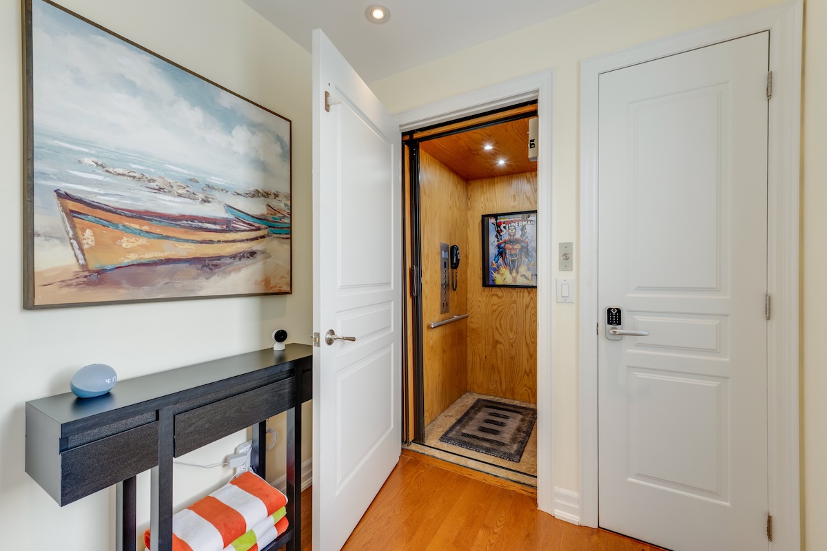 Private in-suite elevator services all levels 21 Burkebrook Pl Townhome 20 Toronto Condos Kilgour Estate Townhouse 20 Toronto Condos Kilgour Estates