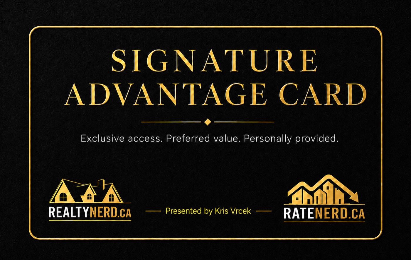 Signature Advantage Card front with RealtyNerd.ca and RateNerd.ca branding