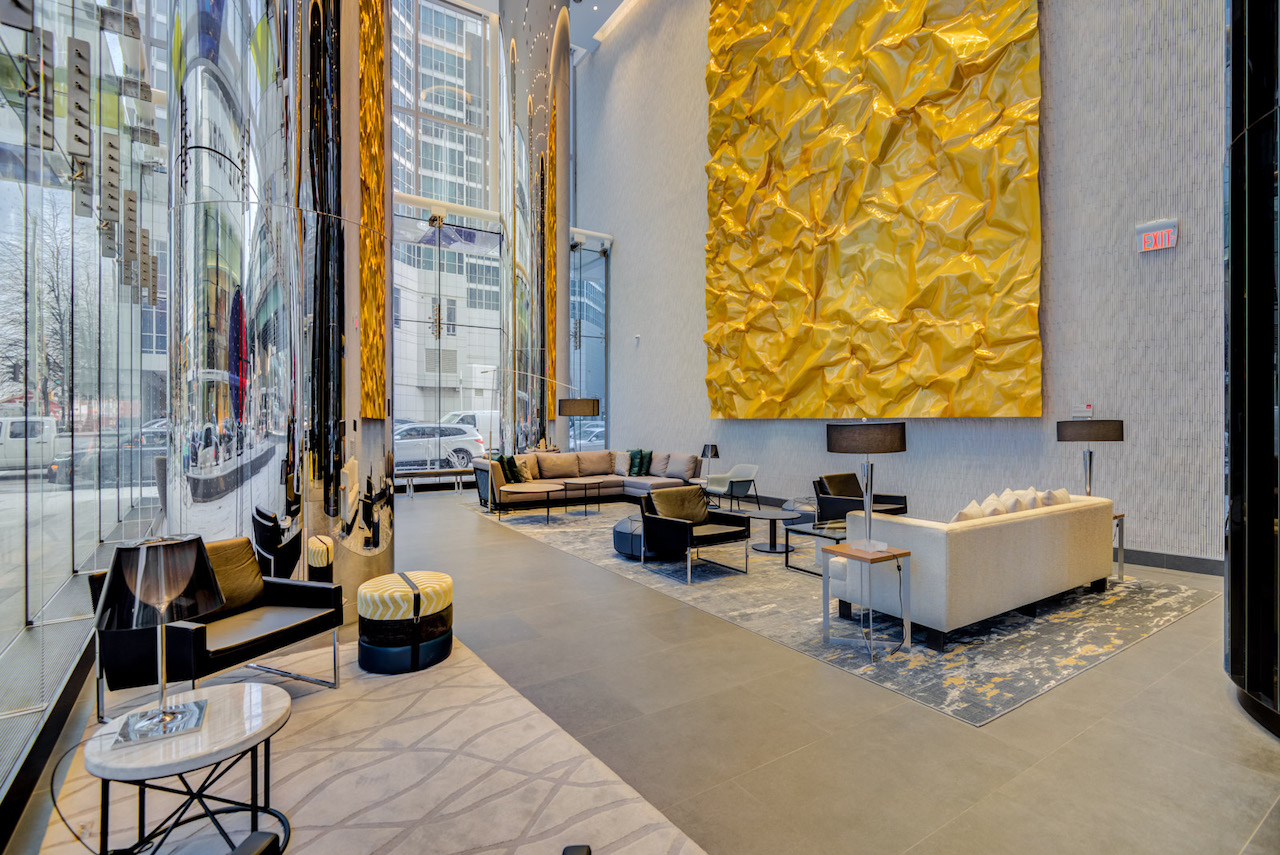 Rendering of the Ten York lobby in Toronto.