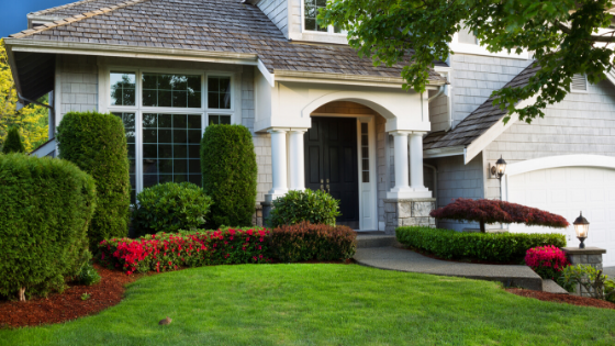 curb appeal, clean, cut shrubs and tress