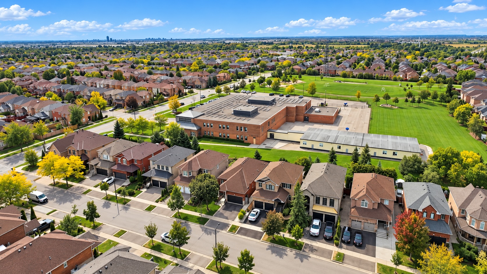 Aerial view of homes in Sonoma Heights, Woodbridge, Vaughan | Ragona Real Estate