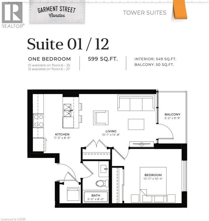 108 GARMENT Street Unit# 1101, #1101