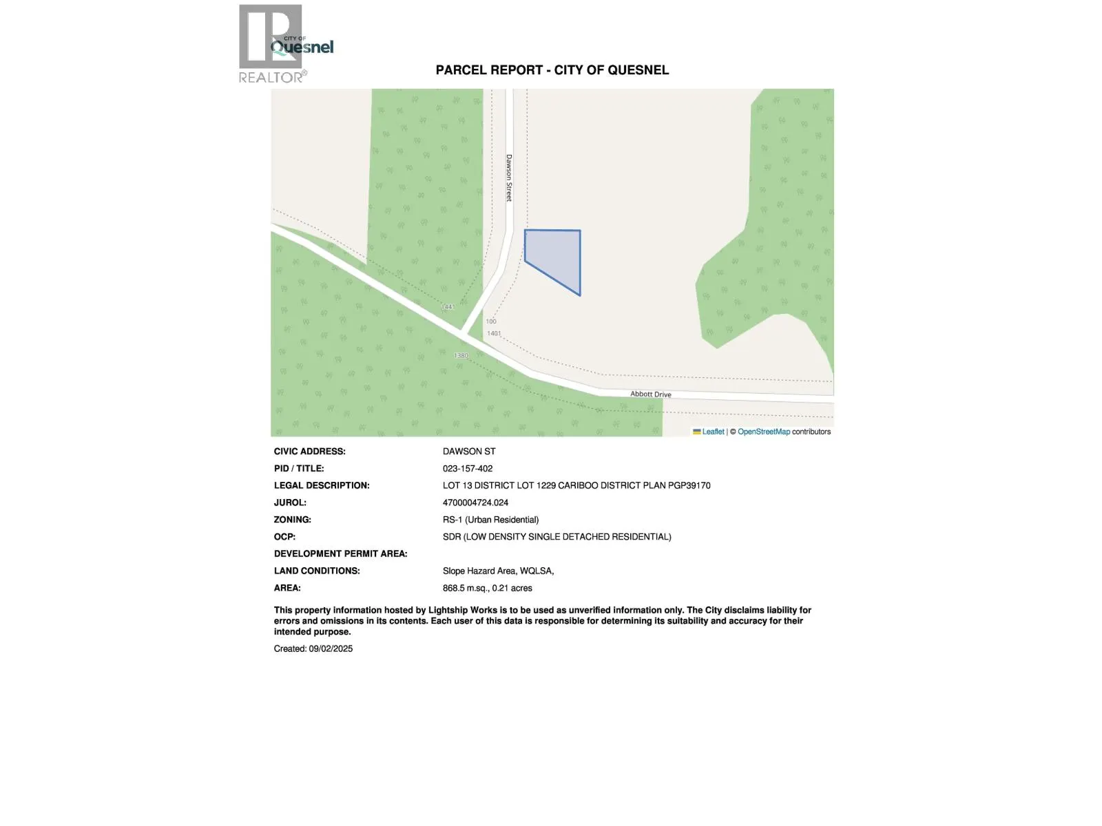 LOT 13 DAWSON STREET