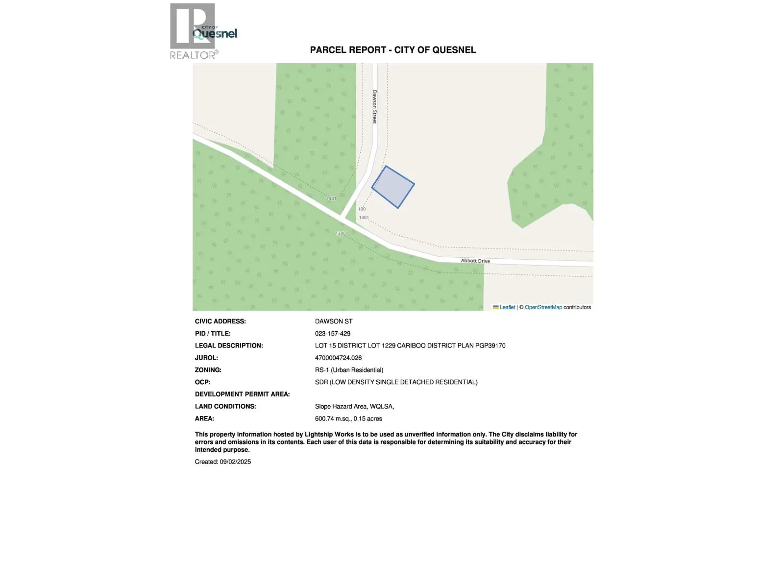 LOT 15 DAWSON STREET