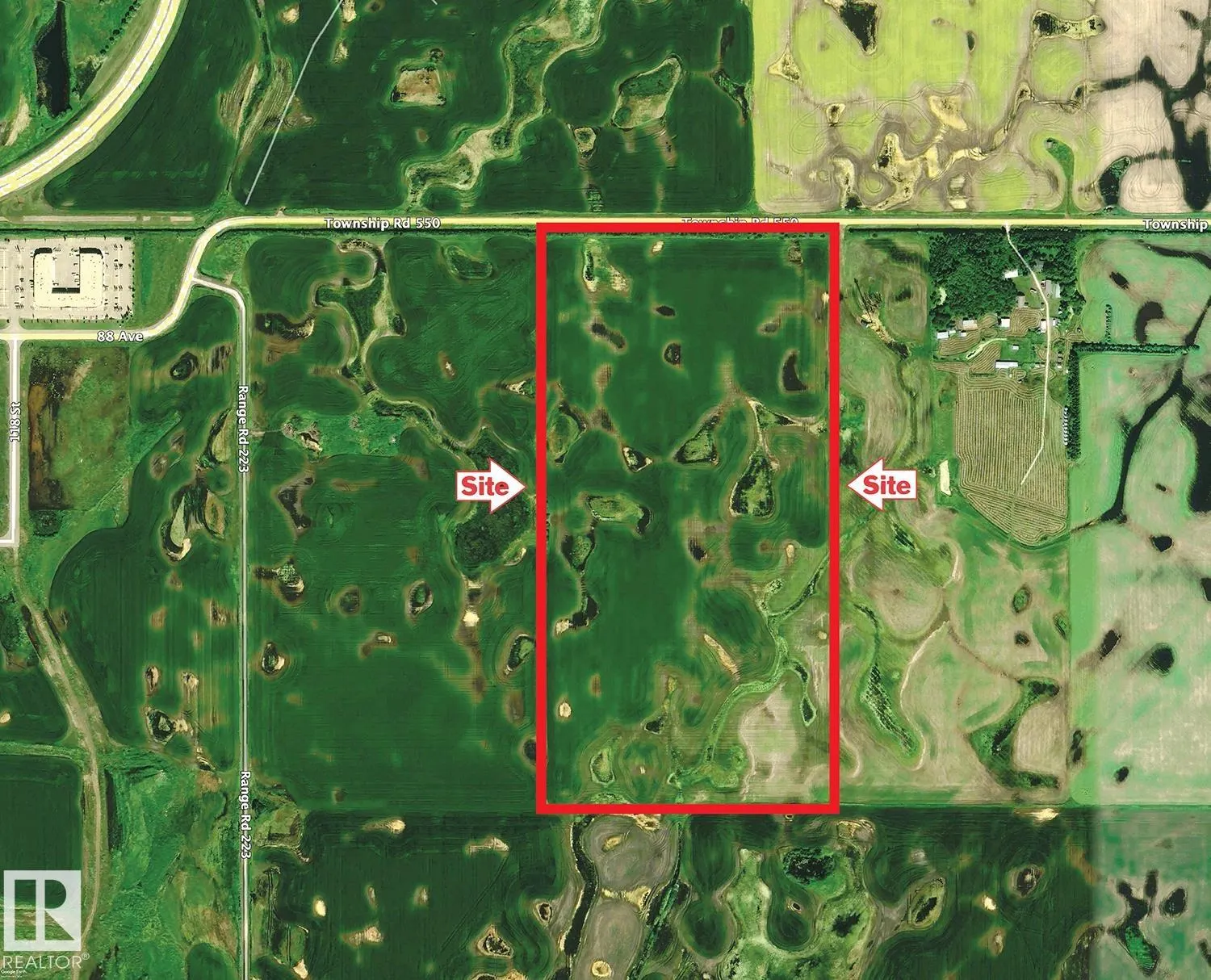 Go 1/4 mile Eas jctn of TwP550 & Range Rd. 223