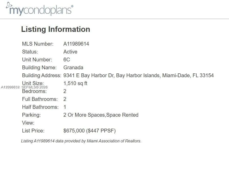 9341 E Bay Harbor Drive #6C