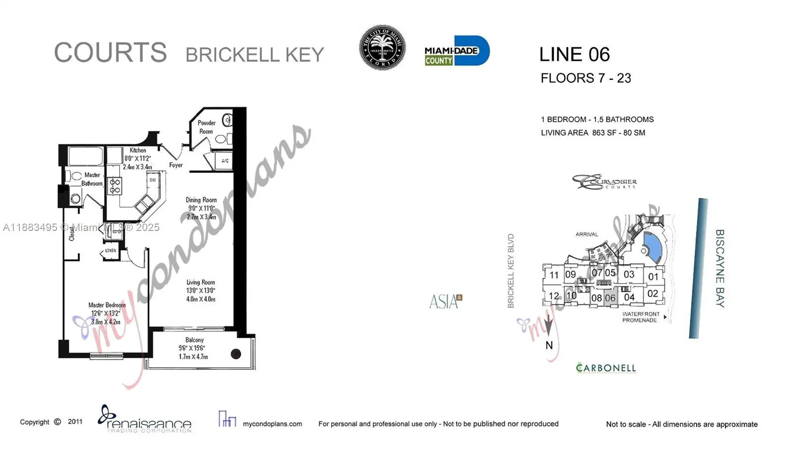 801 Brickell Key Blvd, #1906