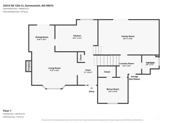 22414 NE 12th Court , Sammamish, WA 98074-6817