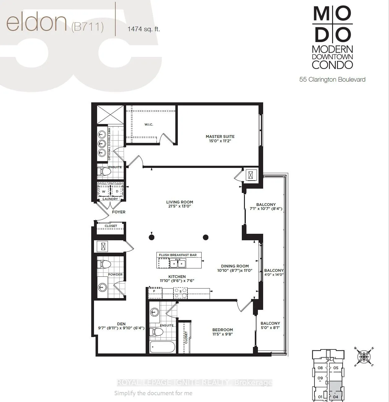 55 Clarington Boulevard, #1204