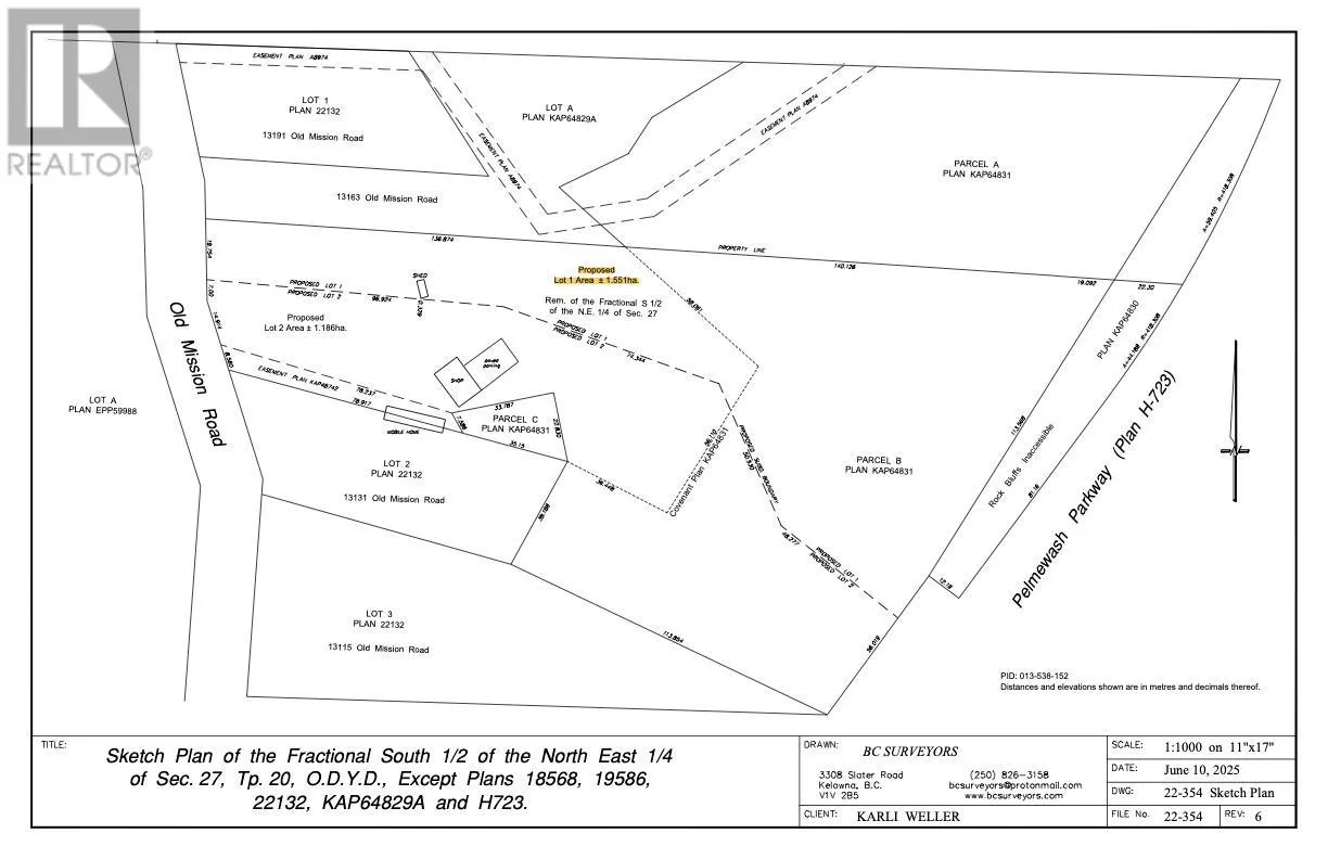 Proposed Lot 1 Old Mission Road