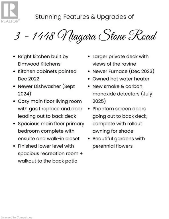 1448 NIAGARA STONE Road Unit# 3, #3