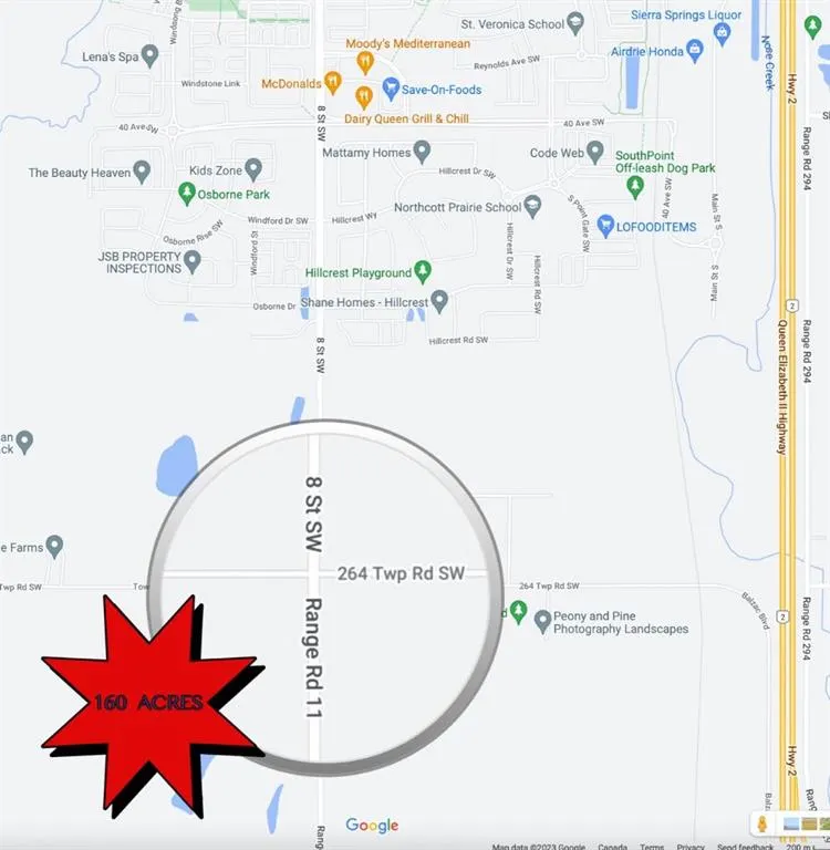 Range road 11 264 Township