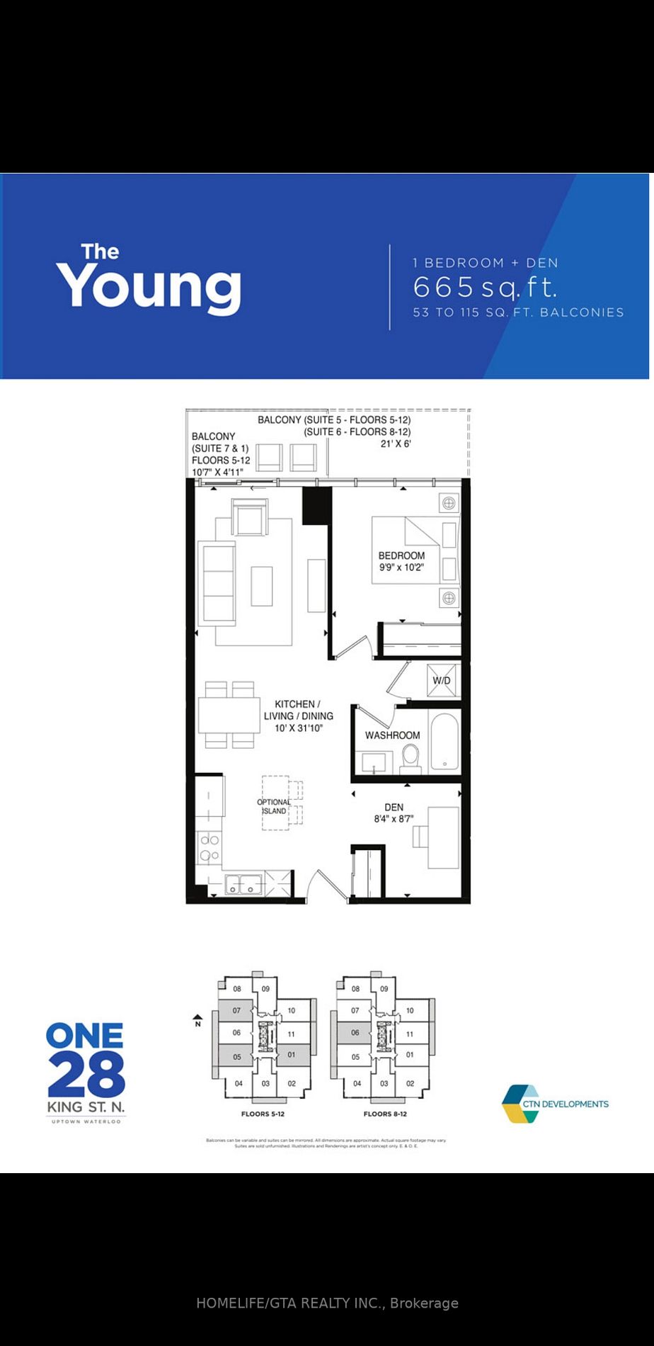 128 King Street N, #1105