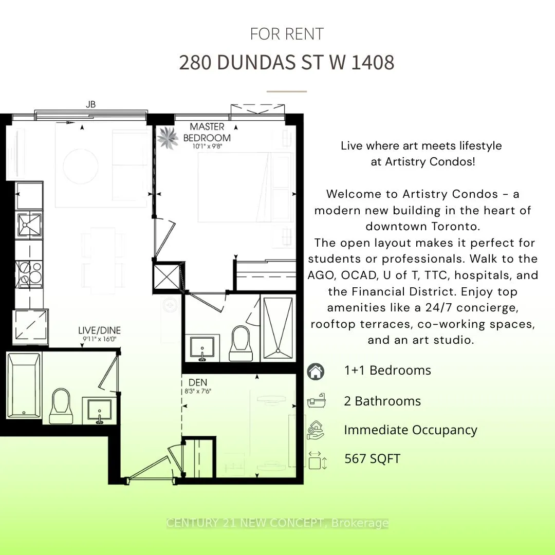 280 Dundas Street W, #1408