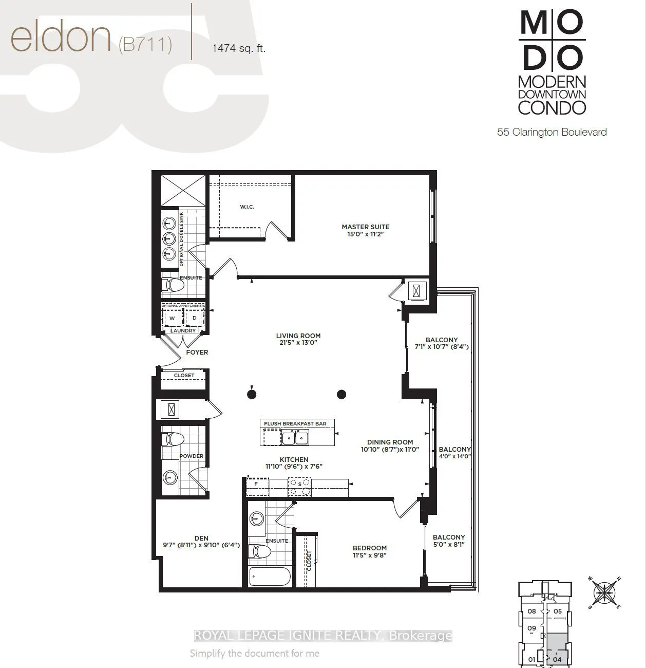 55 Clarington Boulevard, #1204